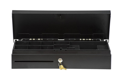 Денежный ящик АТОЛ FlipTop-B черный, 460*170*100, 24V, крышка для инкассации.